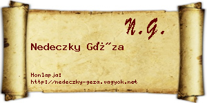 Nedeczky Géza névjegykártya