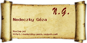 Nedeczky Géza névjegykártya