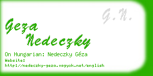 geza nedeczky business card
